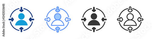 Customer Centric icon set multiple style collection