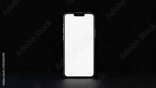 Luxury smartphone mockup isolated white blank empty screen mock up dark background