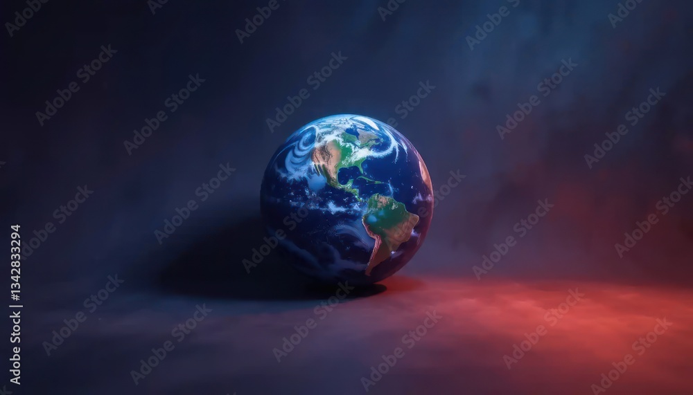 Dramatic Earth Globe with Fiery Glow: A Visual Representation of Global Issues Dramatic Earth Globe with Fiery Glow: A Visual Representation of Global Issues