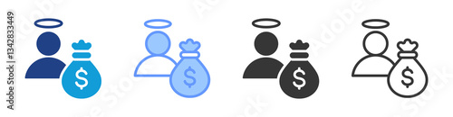 Angel Investor icon set multiple style collection