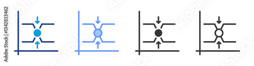 Break Even Point icon set multiple style collection