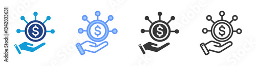 Revenue Stream icon set multiple style collection