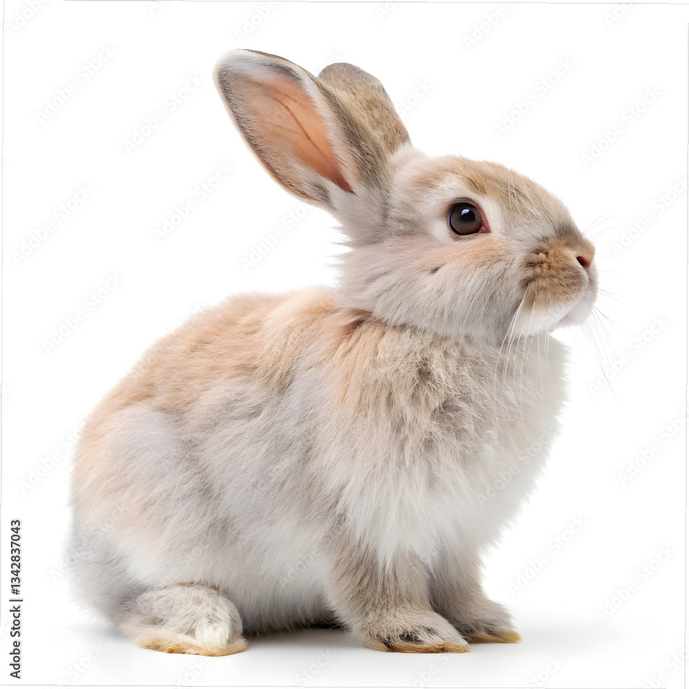 Obraz premium Cute Rabbit on white background