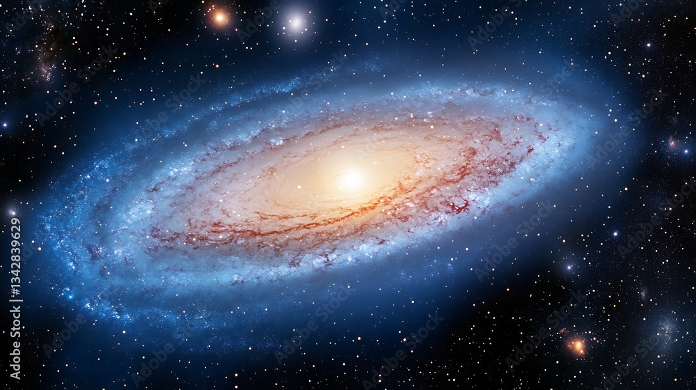 Naklejka premium Galaxy in space, spiral structure, stellar background, astronomy