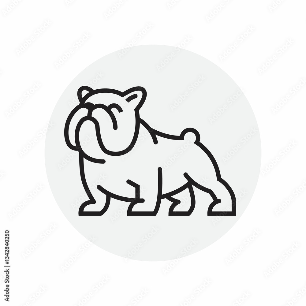 Fototapeta premium America Bulldog logo vector design template in isolated grey background