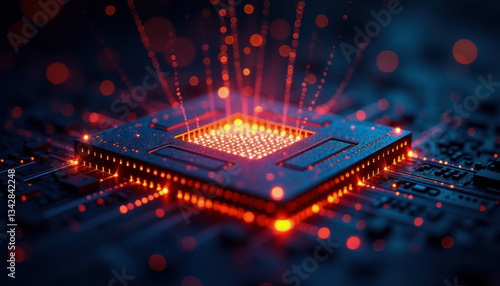 A close up of a computer processor chip, representing quantum computing breakthrough technology.