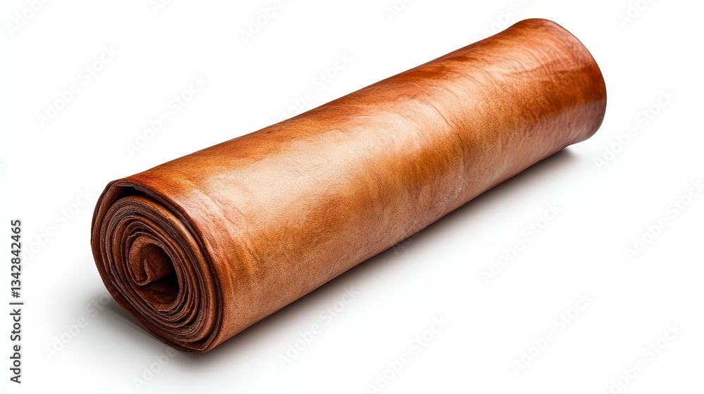 Rolled leather scroll representing ancient psalms and spiritual wisdom with unique texture and historical importance Rolled leather scroll representing ancient psalms and spiritual wisdom with unique texture and historical importance