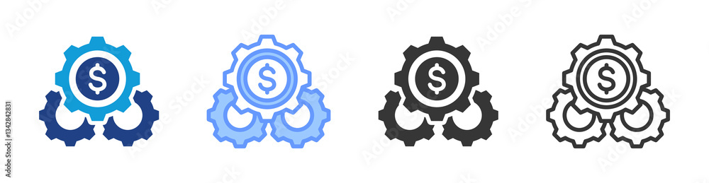 Operating Cost icon set multiple style collection Operating Cost icon set multiple style collection