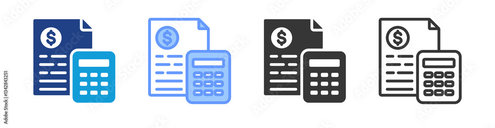 Estimate icon set multiple style collection Estimate icon set multiple style collection