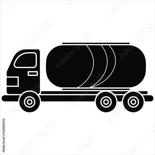 Flat Icon Water Tank Truck Utility Vehicle Land Transportation