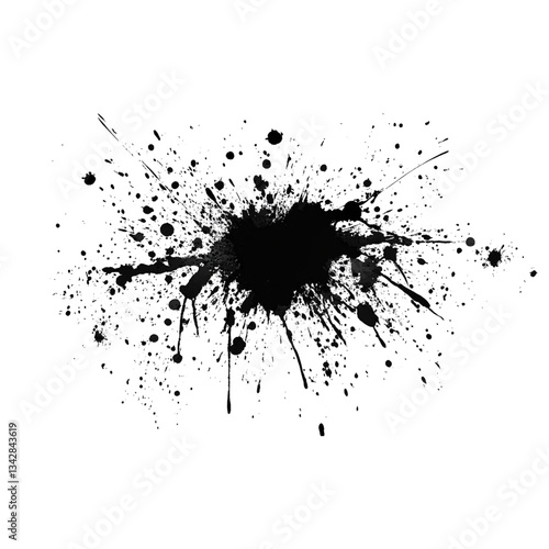 Wallpaper Mural Black paint splash creates artistic and dynamic visual effect Torontodigital.ca