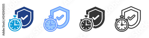 Promptness icon set multiple style collection