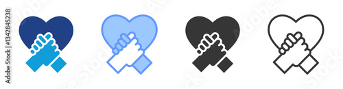 Friendship icon set multiple style collection