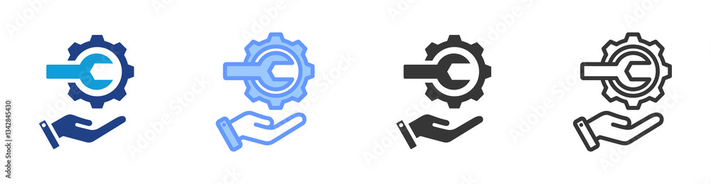 Service icon set multiple style collection Service icon set multiple style collection