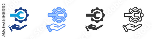 Service icon set multiple style collection