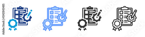 Quality Control icon set multiple style collection