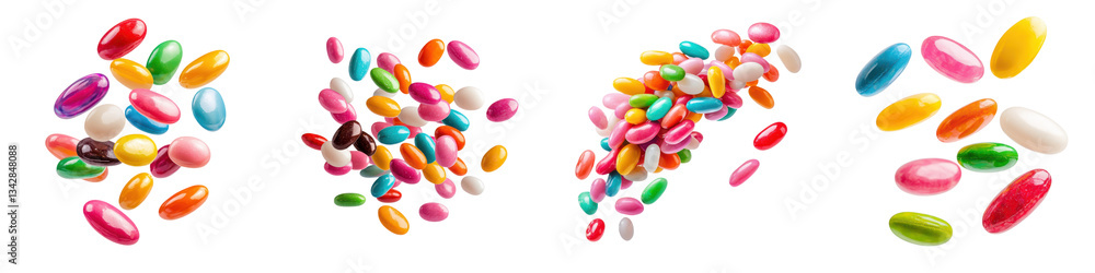 Vibrant collection of various candies jellies and confectionery treats in an assortment of colors flavors and textures Vibrant collection of various candies jellies and confectionery treats in an assortment of colors flavors and textures