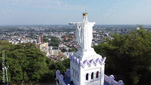 Aerial panoramic view of Villavicencio, Colombia, with city landmarks and green landscape This footage is for editorial use only and cannot be used for commercial purposes