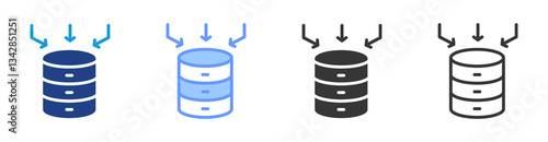 Data Collector icon set multiple style collection