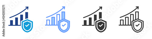 Data Reliability icon set multiple style collection