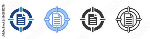 Data Accuracy icon set multiple style collection