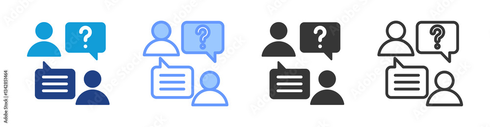 Interview icon set multiple style collection Interview icon set multiple style collection
