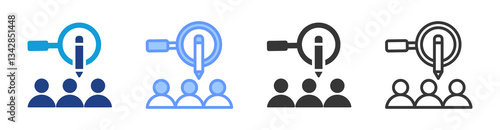 Census icon set multiple style collection