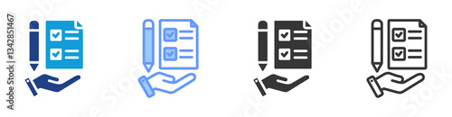 Survey icon set multiple style collection