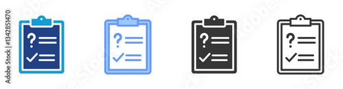 Questionnaire icon set multiple style collection