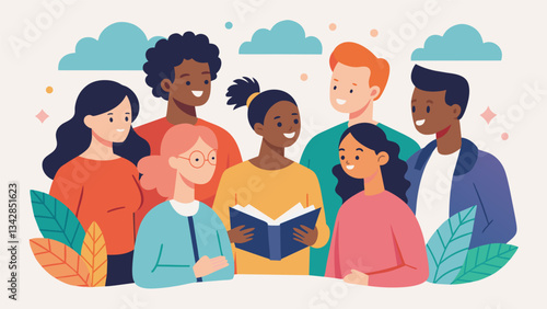 A group of individuals dedicated to creating a positive and welcoming environment where members can openly share their thoughts and feelings about personal growth and mental health. Vector