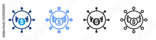 Angel Network icon set multiple style collection