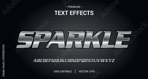Sports editable text effect, Abstract Sparkle digital technology modern alphabet fonts, Speed automotive racing sports text