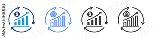 Business Sustainability icon set multiple style collection