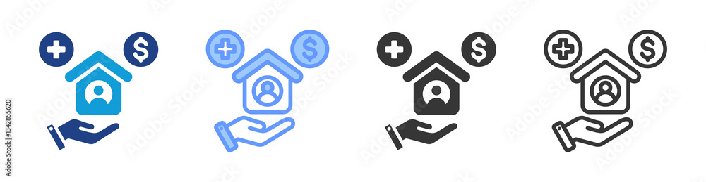 Welfare icon set multiple style collection Welfare icon set multiple style collection