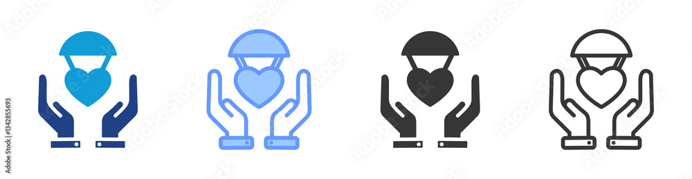 Humanitarian Aid icon set multiple style collection Humanitarian Aid icon set multiple style collection