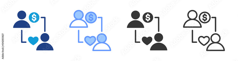 Patronage icon set multiple style collection Patronage icon set multiple style collection