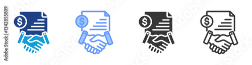 Sponsorship icon set multiple style collection