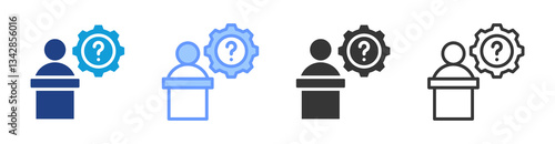 Helpdesk icon set multiple style collection