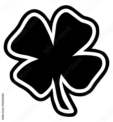 Black four-leaf clover, St. Patrick’s Day, luck, and good fortune. celebration, Irish culture, and holiday traditions of luck and prosperity.