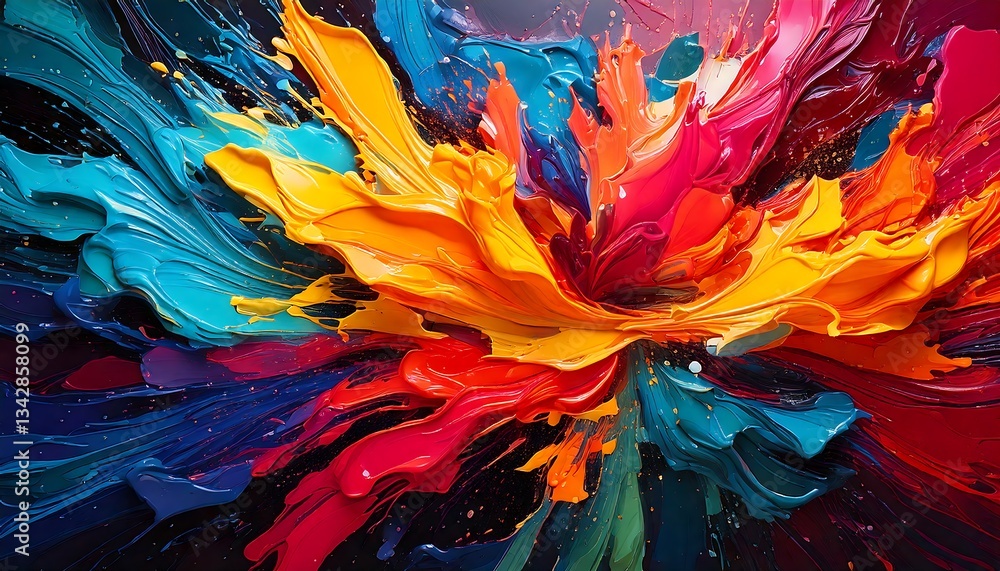 Vibrant Abstract Color Explosion – Dynamic Paint Splash Background
