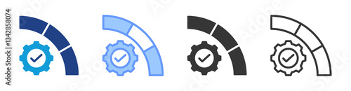 Process Optimization icon set multiple style collection