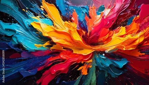 Vibrant Abstract Color Explosion – Dynamic Paint Splash Background