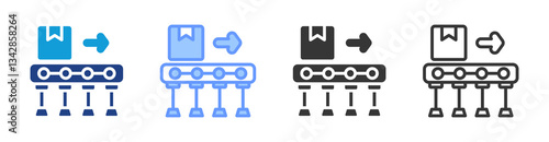 Batch Production icon set multiple style collection