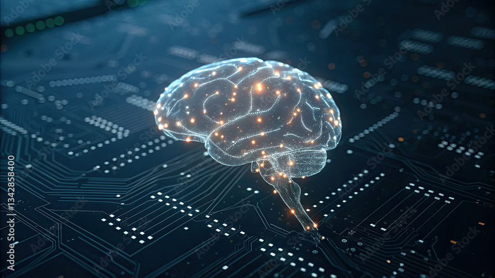 Glowing digital AI brain with intricate neural connections, symbolizing artificial intelligence, technology innovation, and data security concepts. Glowing digital AI brain with intricate neural connections, symbolizing artificial intelligence, technology innovation, and data security concepts.
