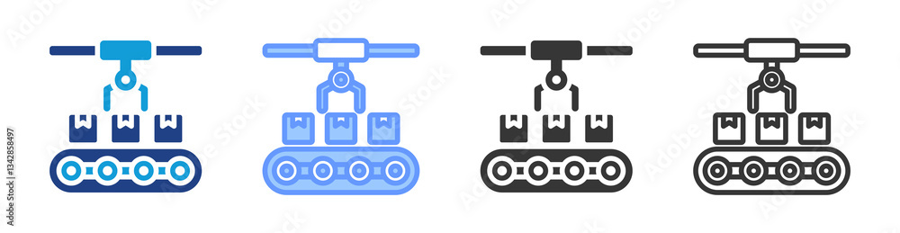 Assembly Line icon set multiple style collection Assembly Line icon set multiple style collection