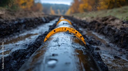 Pipeline Being Wrapped With Corrosion-resistant