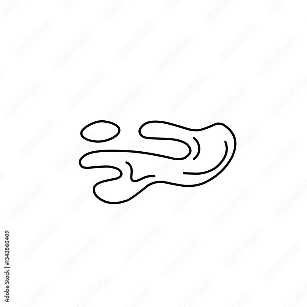 hand drawn puddle line icon hand drawn puddle line icon