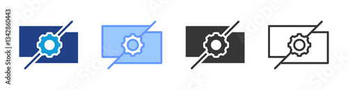 Breakdown icon set multiple style collection