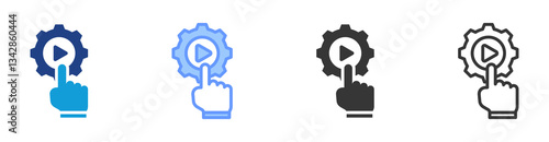 Actionable icon set multiple style collection