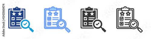 Evaluation icon set multiple style collection